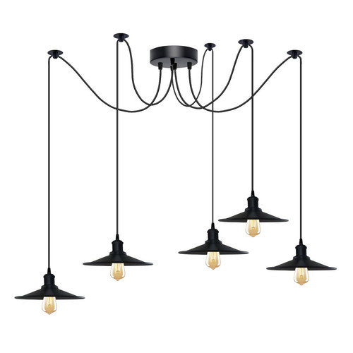 Pendant light black metal - light,