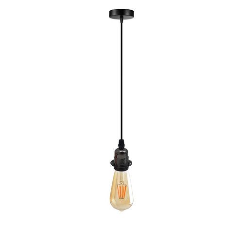 Industrial black pendant - black, light