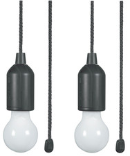 2 LED Pull Cord Hanging Lights