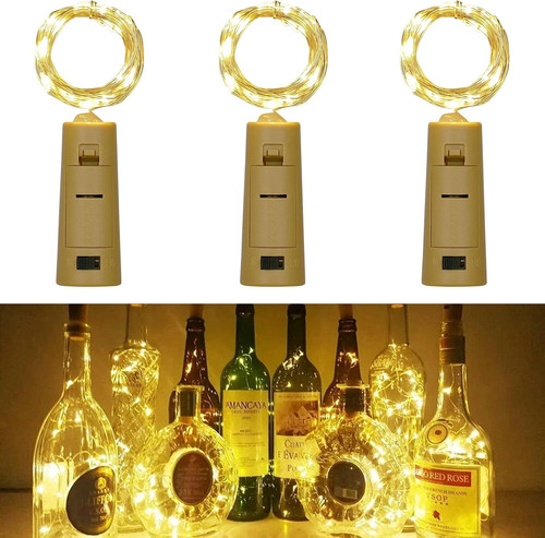 Cork bottle lights - bottle, lights,