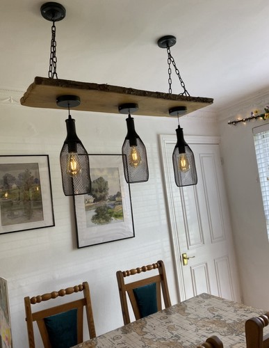 Wooden industrial chandelier - industrial,